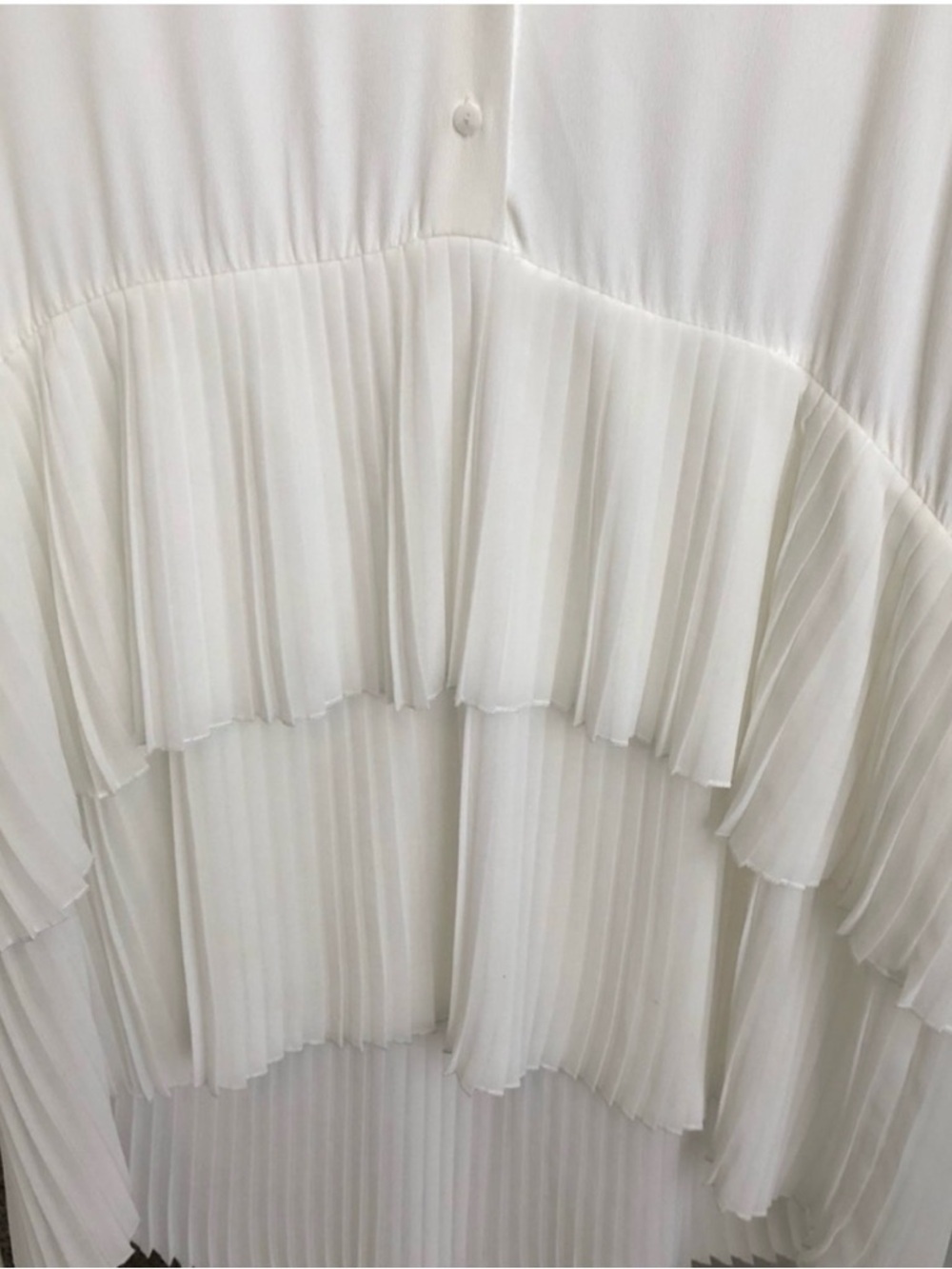 Zara shirt dress high low white Pleated XS - Picture 11 of 12
